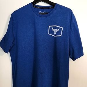 Project Rock Under Armour t-shirt, Large, Blue and white.